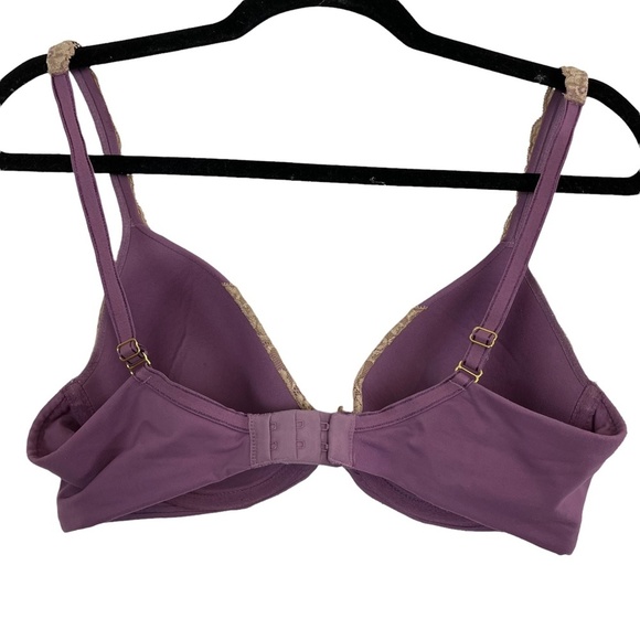 SOMA EMBRACEABLE FULL COVERAGE LACE TRIM Purple Underwire Lined Bra sz 34D - Picture 10 of 16